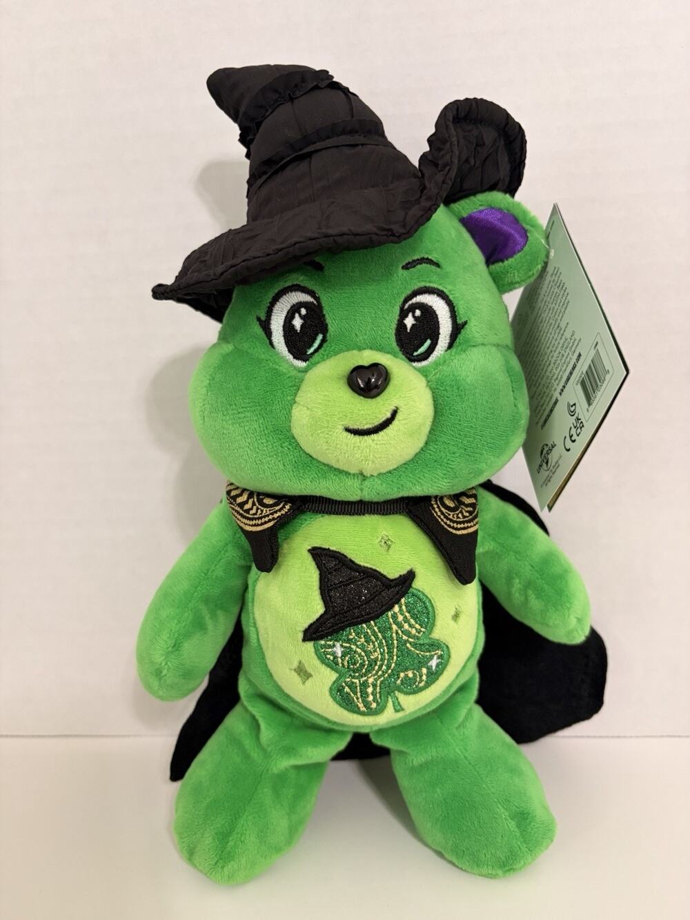 Care Bears x Wicked Good Luck Bear as Elphaba CHASE Variant 9" Plush NWT Rare